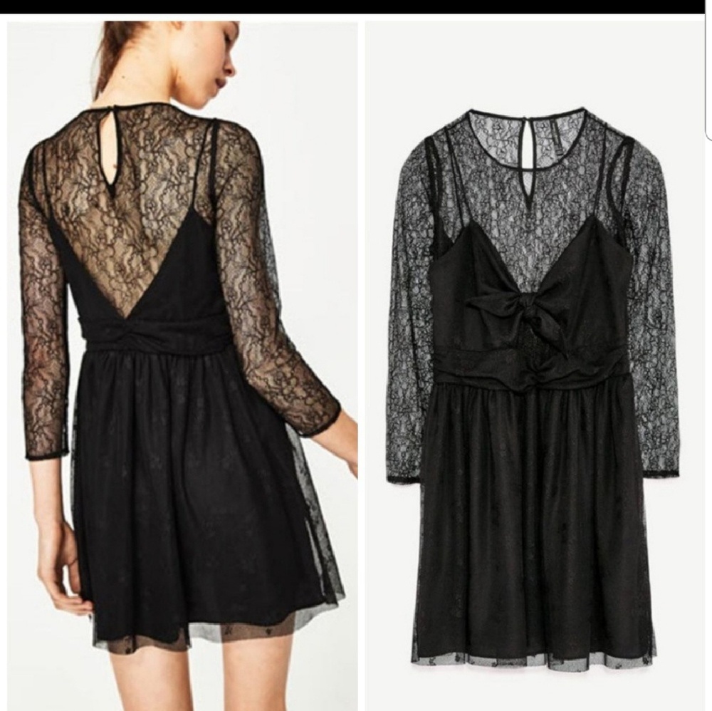 Zara lace black dress